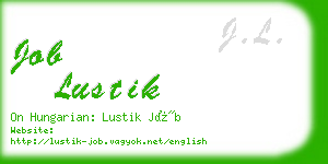 job lustik business card